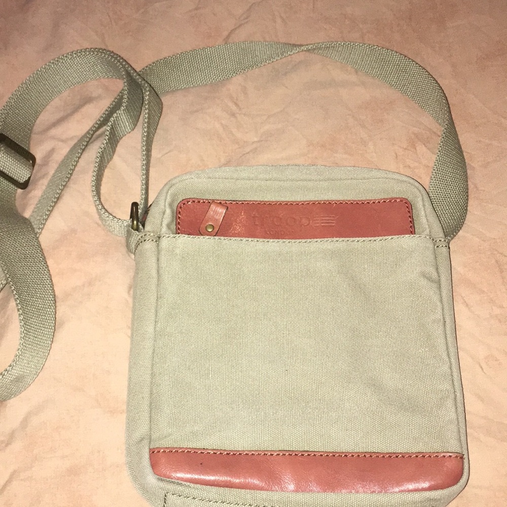 Troop london green canvas cross body bag